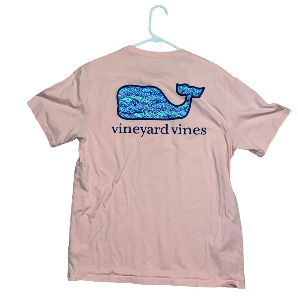 Vineyard Vines Whale T-Shirt Light Pink and Blue Size M
